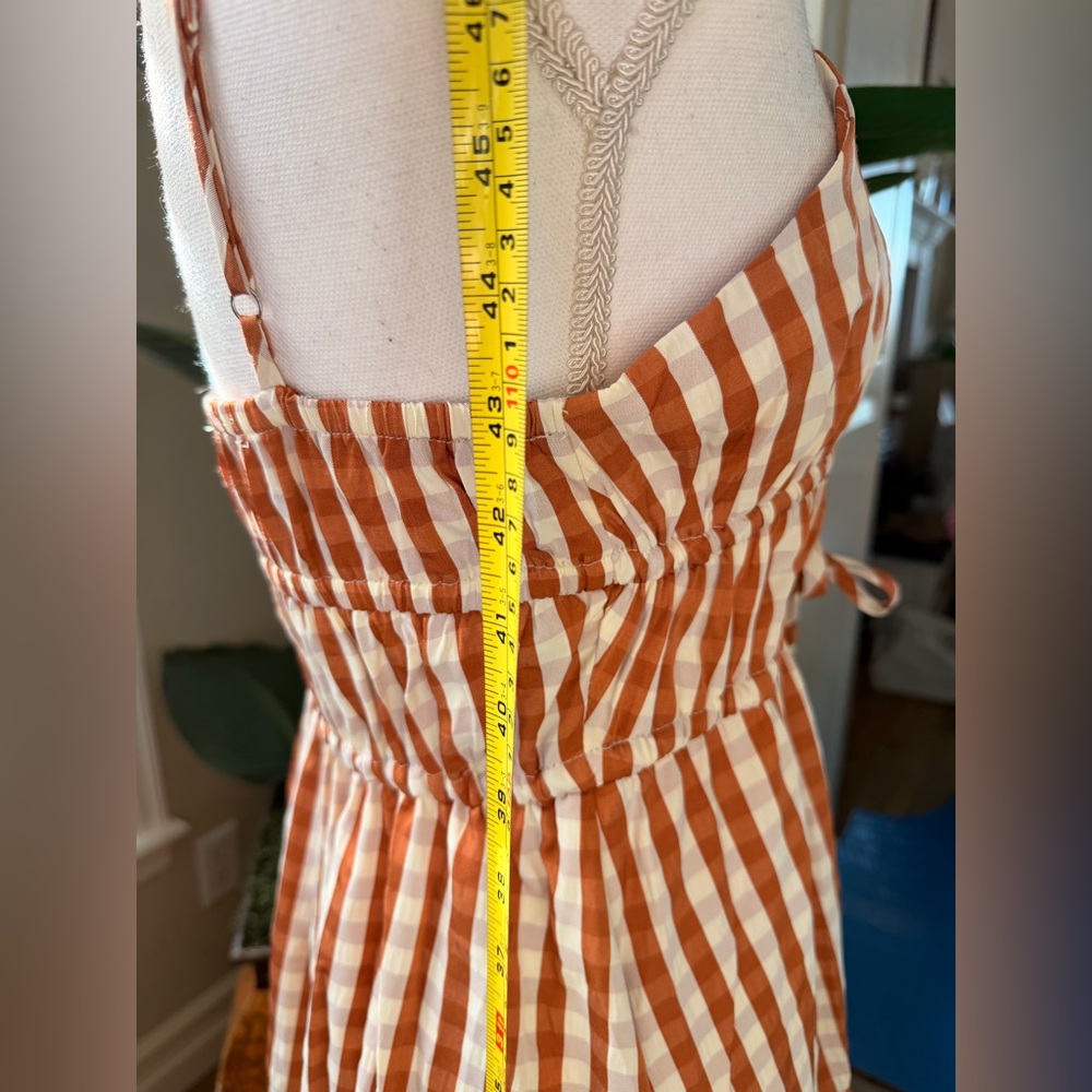 Altar'd State Rust & White Gingham Tiered Maxi Dress - Picture 6 of 6